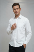 03 CF Solid White Slim Fit Shirt