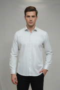 24 CF Green Print Slim Fit Shirt