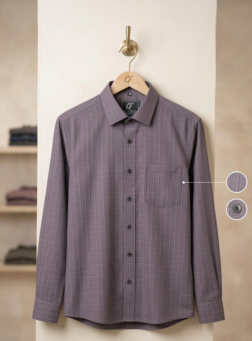 08 CF Wine Checks Slim Fit Shirt