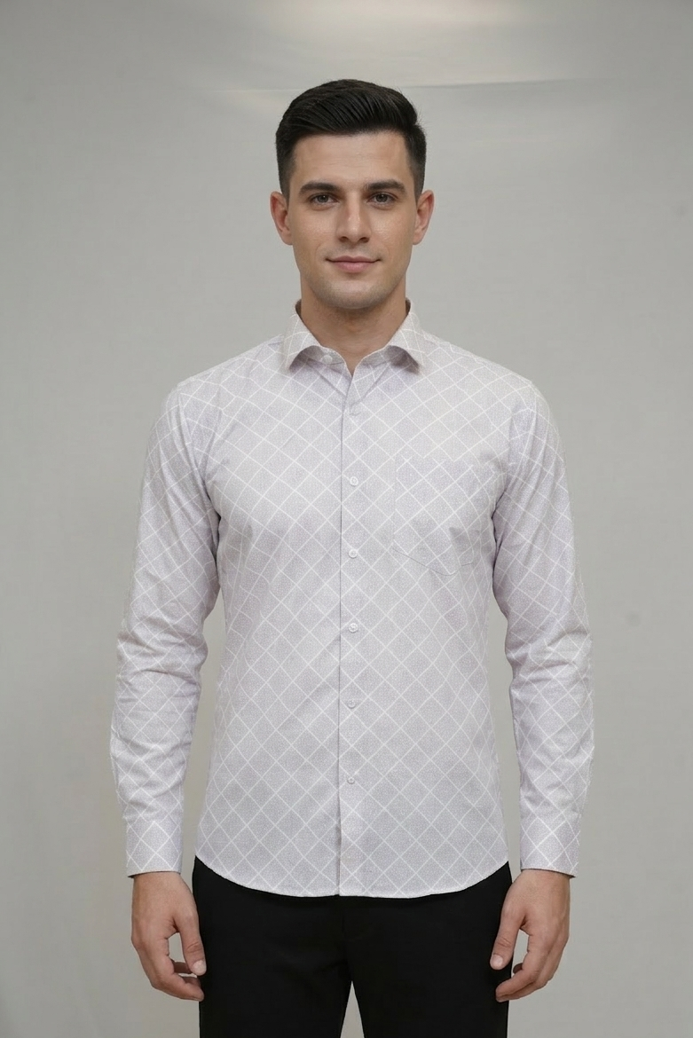 14 CF Onion Diamond Print Slim Fit Shirt