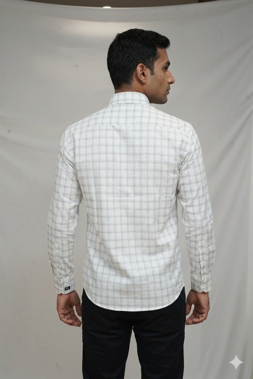 45 CF Jecord Checks Silver with Navy Blue