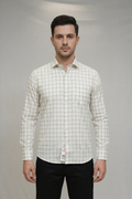 46 CF Jecord Light Brown Checks Slim Fit Shirt