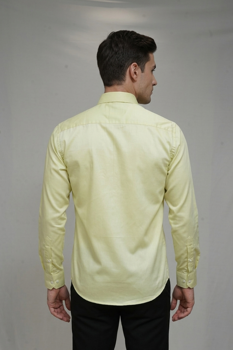 49 CF Twill Solid Lemon Yellow Shirt