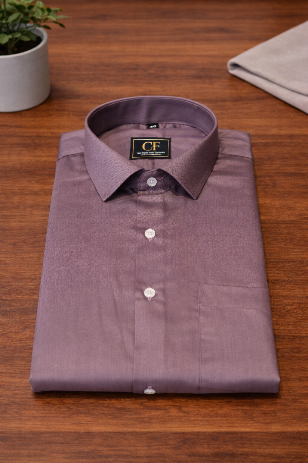 30 CF Solid Twill Dark Onion Slim Fit Shirt