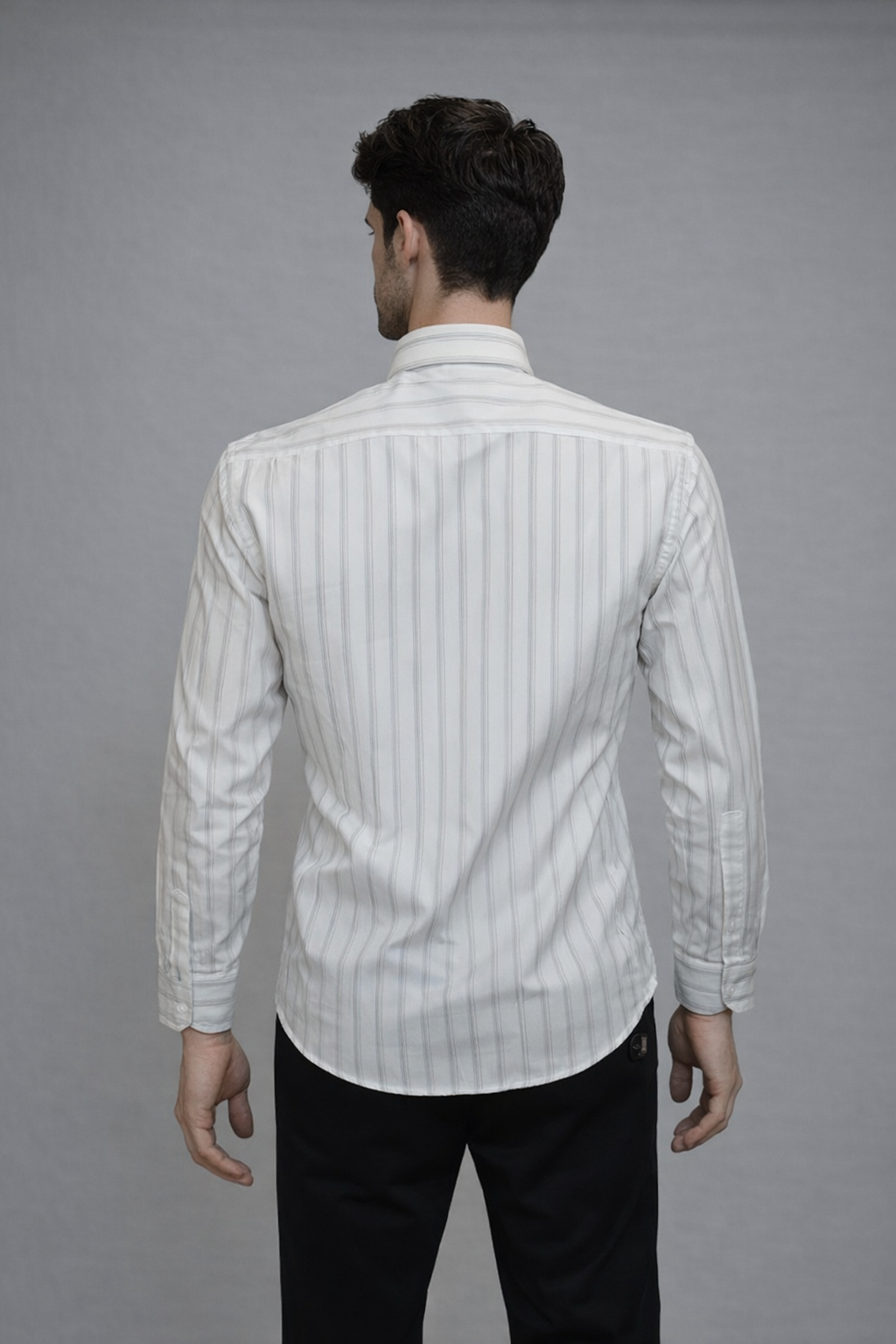 34 CF Dobby Stripe Grey Slim Fit Shirt