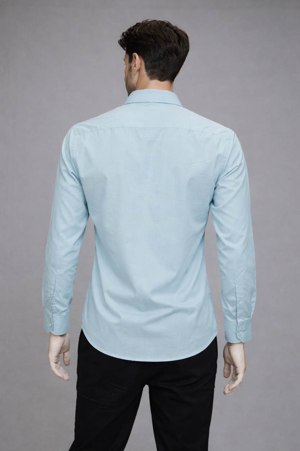 10 CF Solid Ice Blue Slim Fit Shirt
