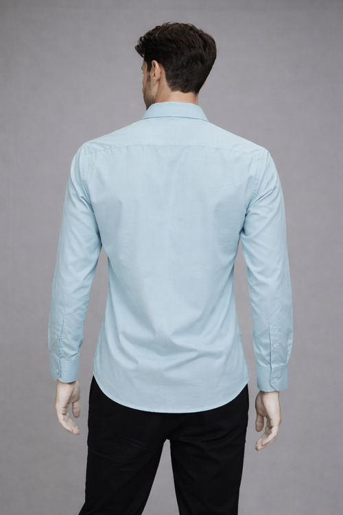 10 CF Solid Ice Blue Slim Fit Shirt