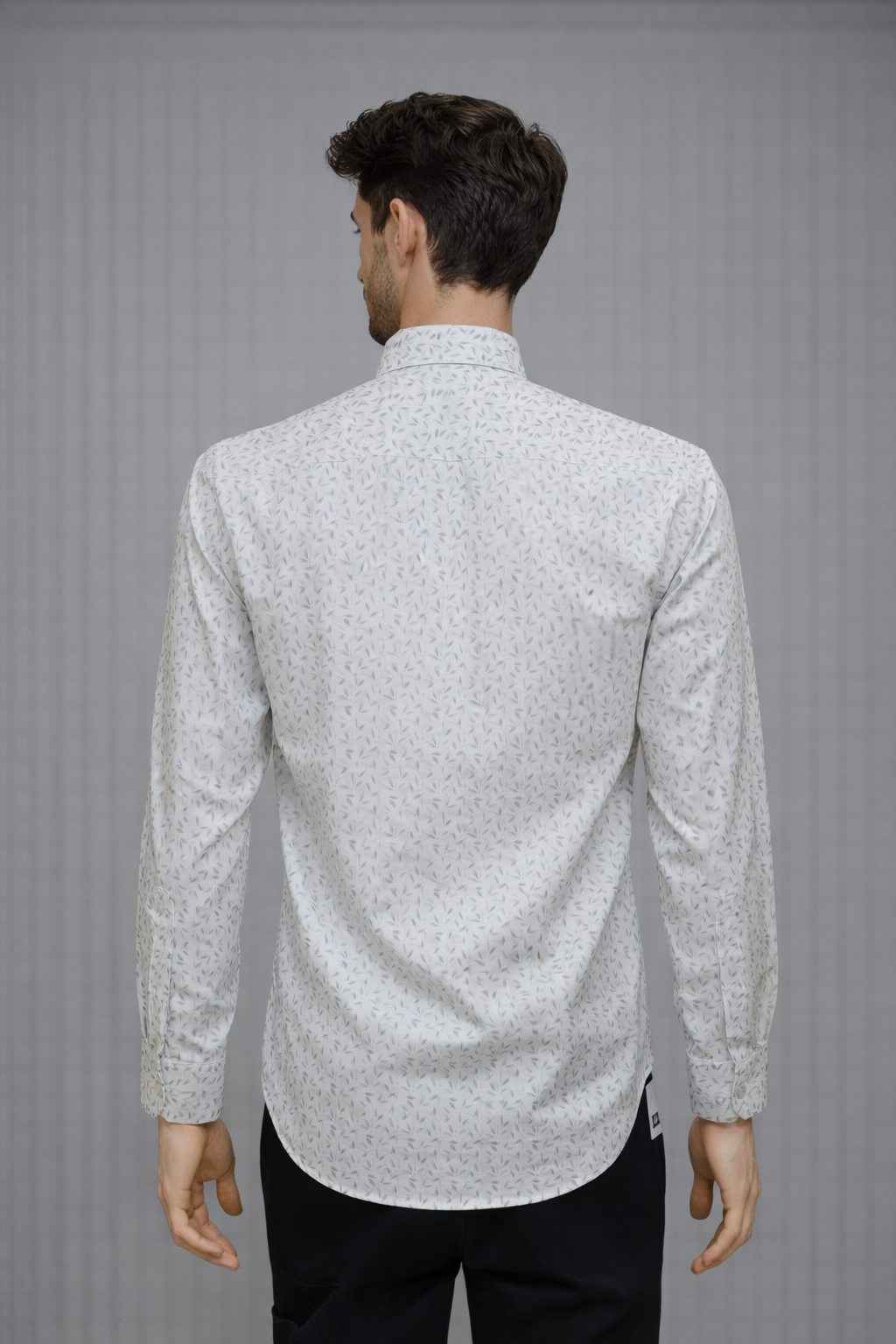24 CF Green Print Slim Fit Shirt