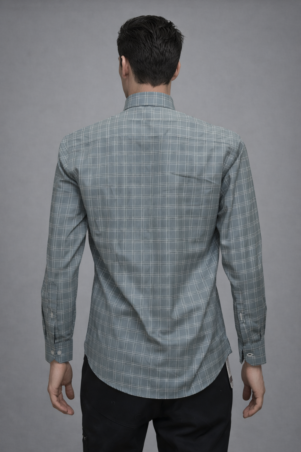 20 CF Dobby Check Pista Green Slim Fit Shirt