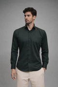 32 CF Solid Twill Green Slim Fit Shirt