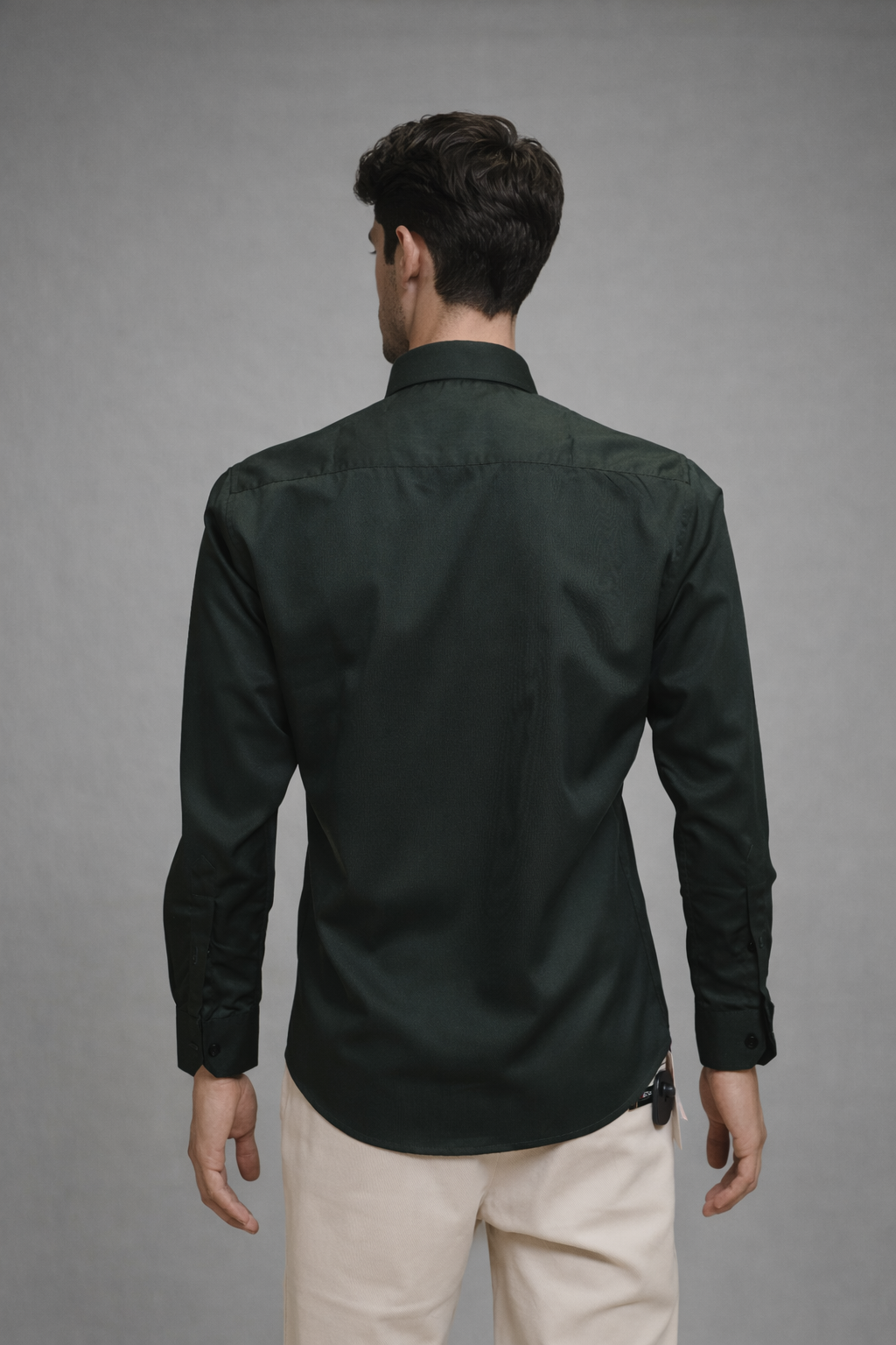 32 CF Solid Twill Green Slim Fit Shirt