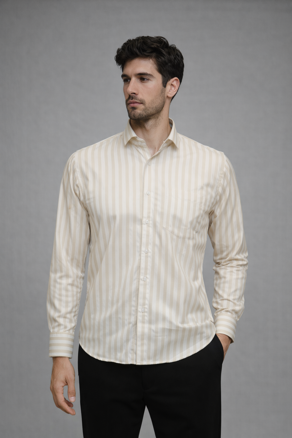 40 CF Dobby Stripe Phon Slim Fit Shirt