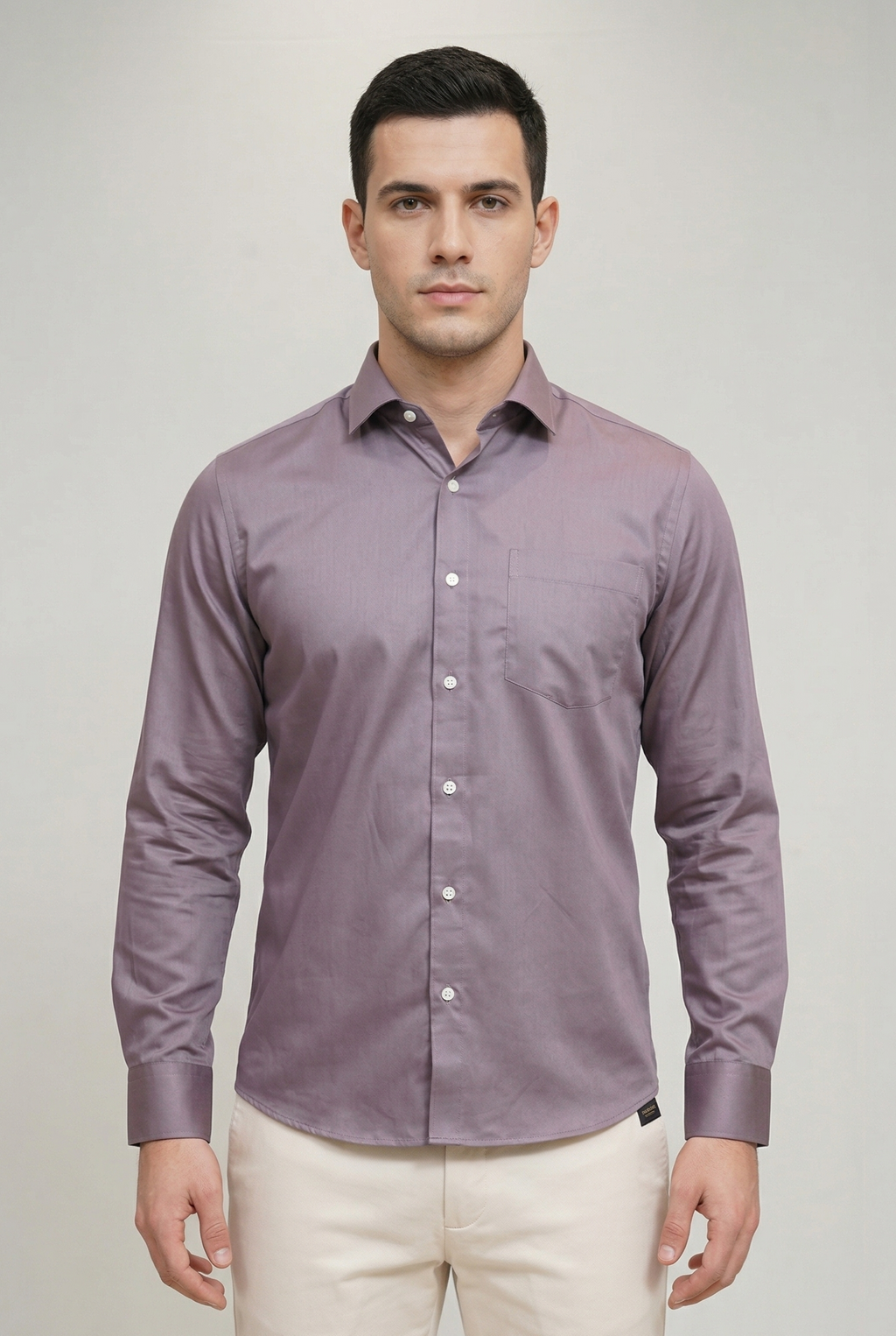 30 CF Solid Twill Dark Onion Slim Fit Shirt
