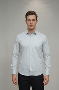 22 CF Grey Print Slim Fit Shirt
