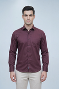 38 CF Solid Maroon Slim Fit Shirt