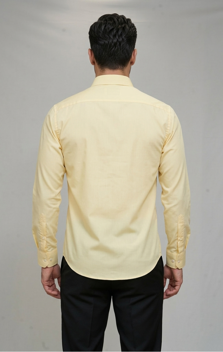 04 CF Solid Yellow Slim Fit Shirt