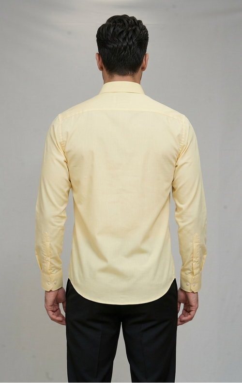 04 CF Solid Yellow Slim Fit Shirt