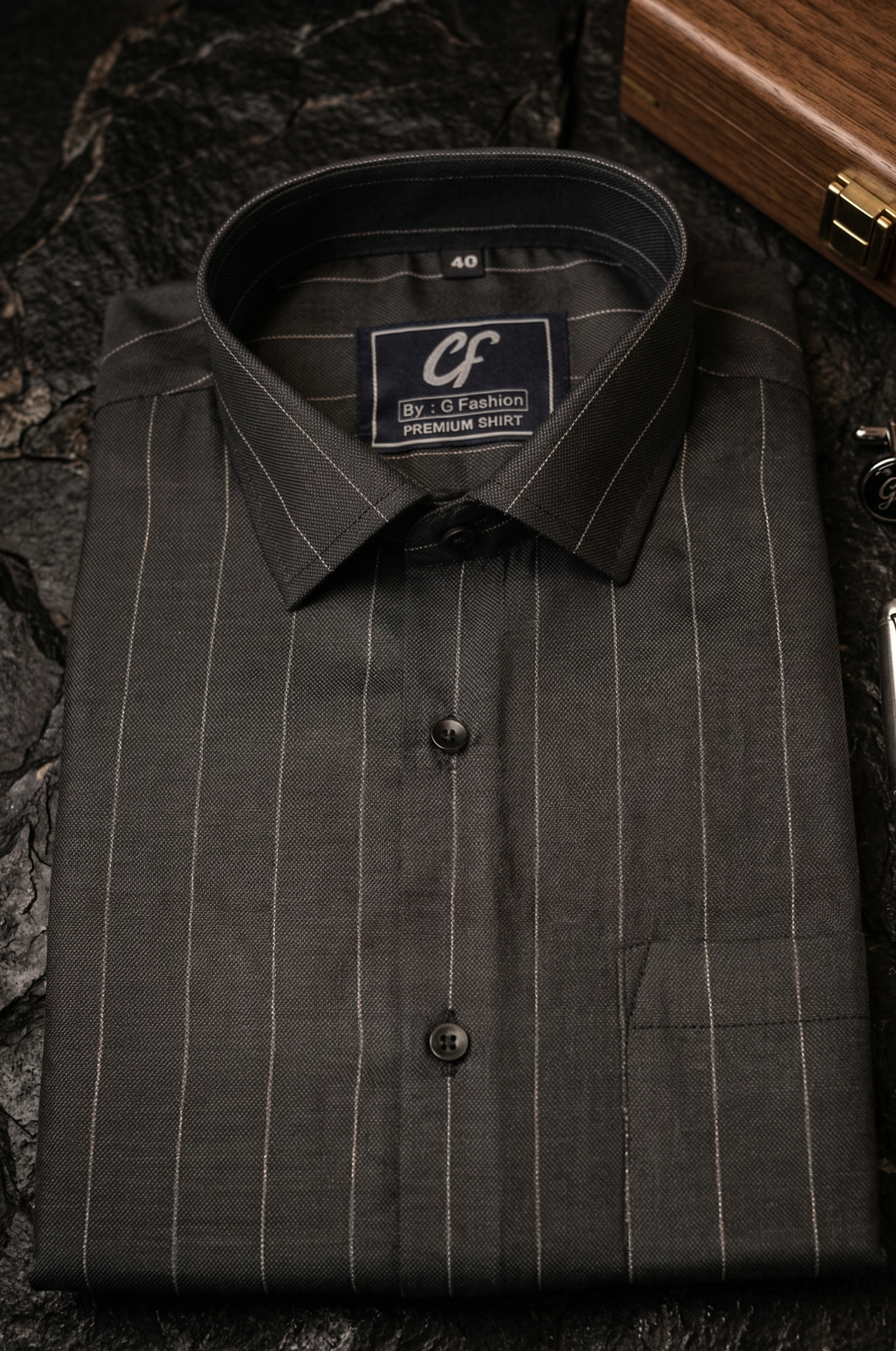 11 CF Black Stripe Slim Fit Shirt