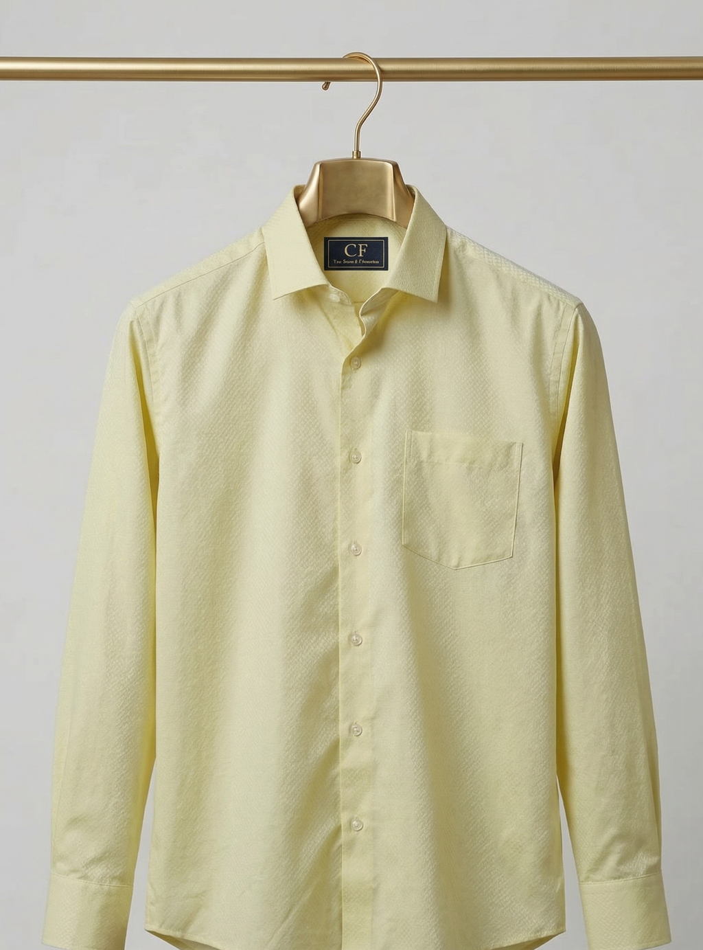 49 CF Twill Solid Lemon Yellow Shirt