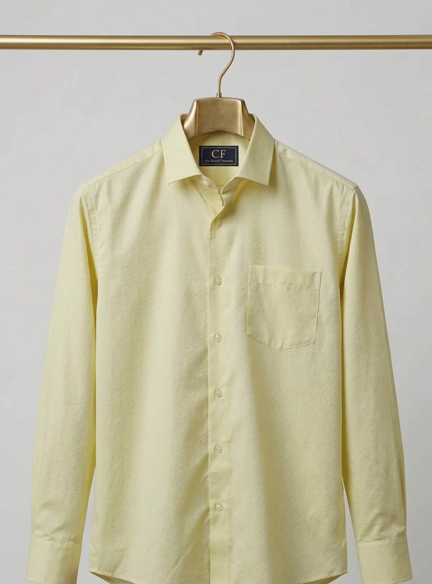 49 CF Twill Solid Lemon Yellow Shirt