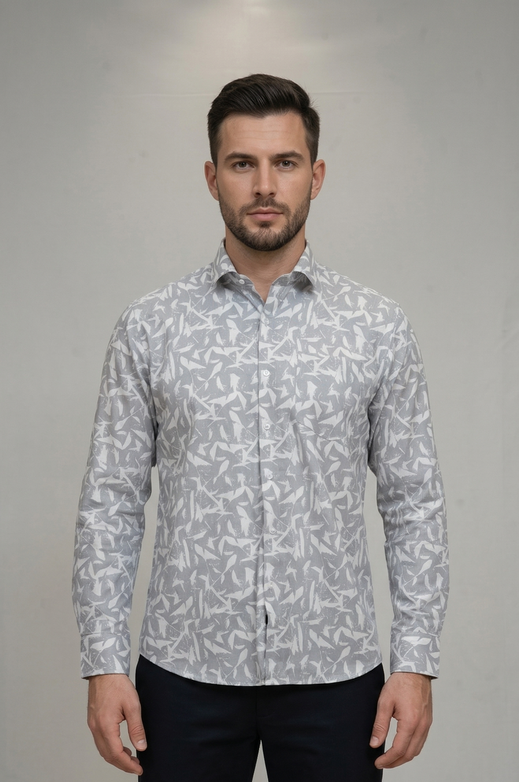 12 CF Abstract Print Slim Fit Shirt