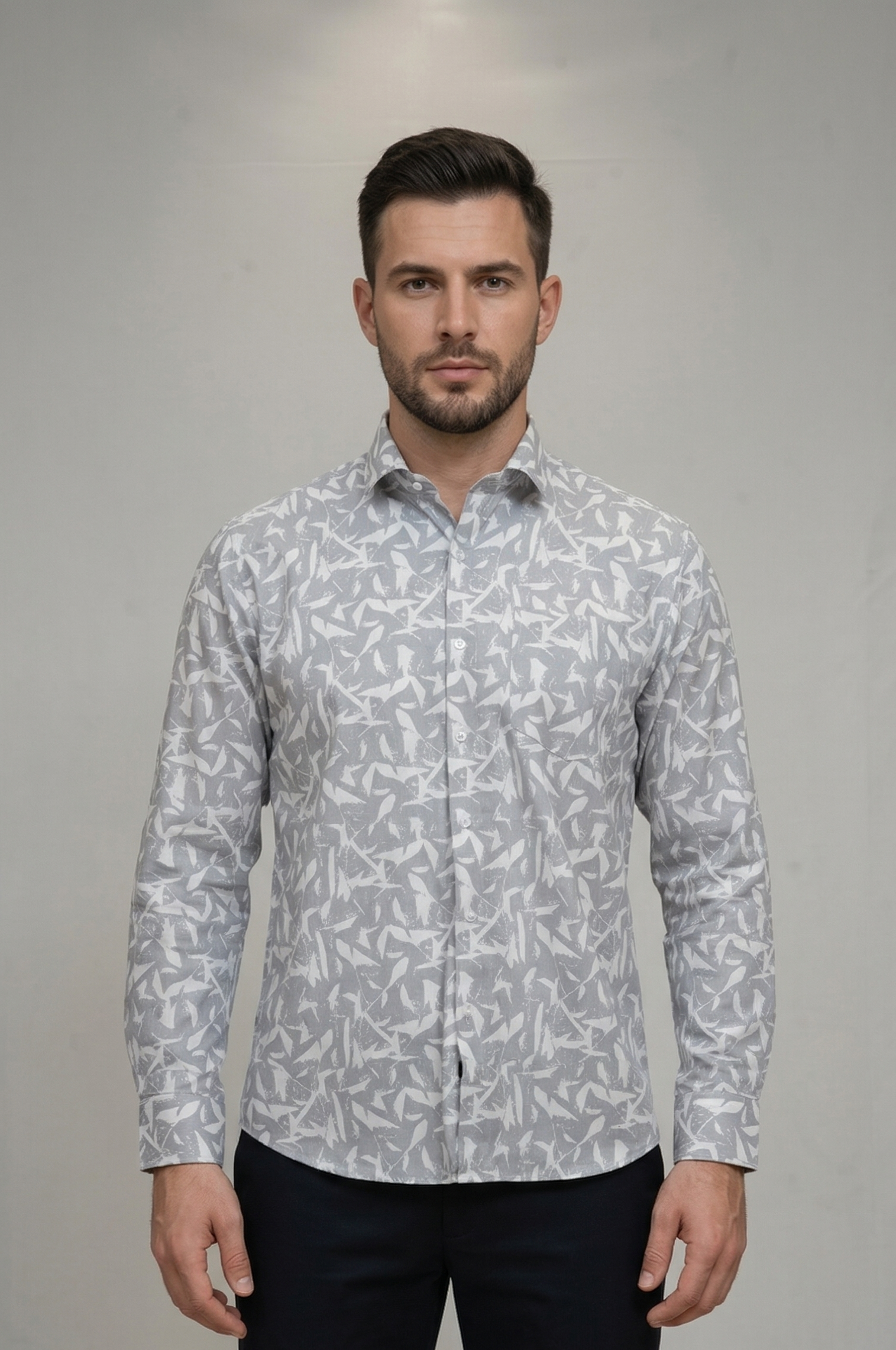 12 CF Abstract Print Slim Fit Shirt