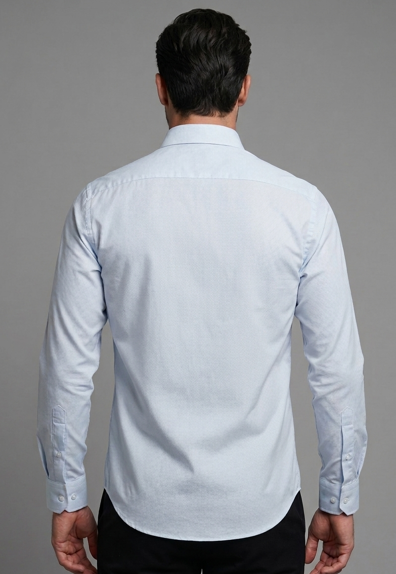 18 CF Dobby Solid Light Blue Slim Fit Shirt