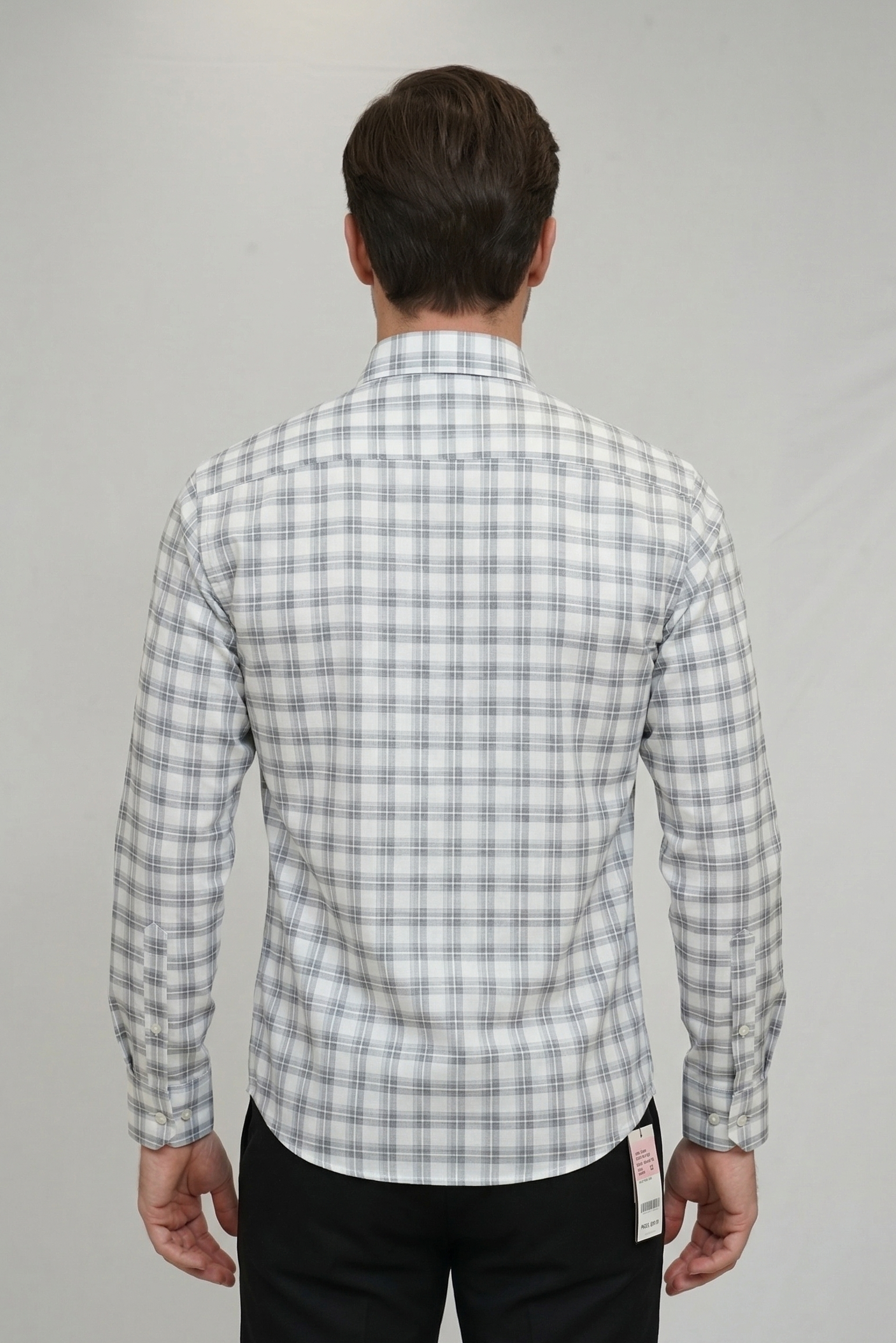 19 CF Dobby Gray Checks Slim Fit Shirt
