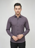 08 CF Wine Checks Slim Fit Shirt